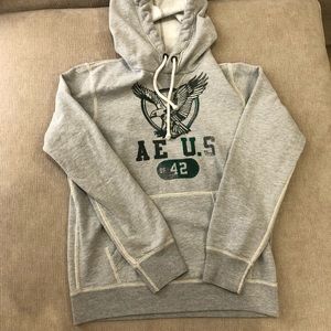 American Eagle hoodie sweatshirt small gray logo